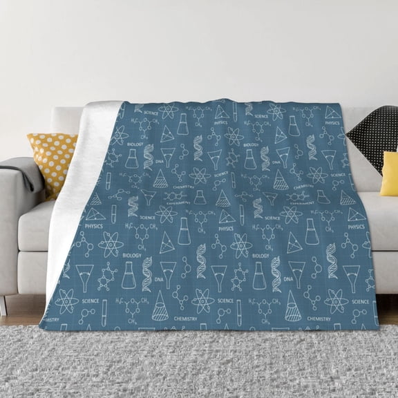 Naloa Chemical Formulas And Objects Flannel Blankets - Thick and Warm Blanket for Winter, Soft Fuzzy Plush King Blanket for All Seasons50"x40"