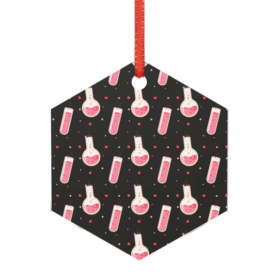 Naloa Chemistry Tools 1 Acrylic Santa Tree Decorations Christmas Hanging Pendant for Christmas Winter New Year Party Hanging Decorations-Hexagon