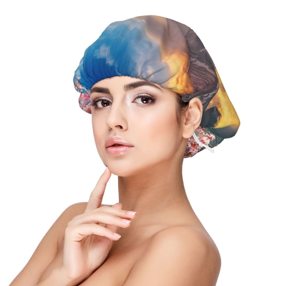 Naloa Cherry Blossoms Adjustable Hair Bonnet for Sleeping, Hair Wrap Sleep Cap Turban for Women Men, Curly Straight Hair Long Large Braid Unisex