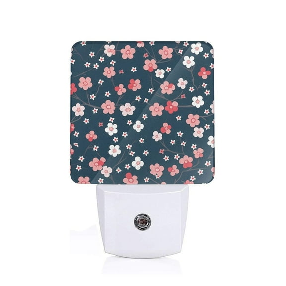 Naloa Cherry Blossoms Night Lights Plug into Wall, Dusk to Dawn Sensor Warm White Led Night Light 0.5W, Nightlight suit for Adults, Bedroom, Bathroom, Hallway, Kitchen