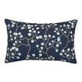 thumbnail image 1 of Naloa Cherry Blossoms on Navy Background Pillowcase, Throw Pillowcase, Wrinkle-Free, Stain-Resistant with Hidden Zipper for Bedroom Sofa - 16"x24", 1 of 9