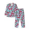 thumbnail image 1 of Naloa Cherry Men’s Pajamas Set - Long Sleeve Button Down Sleep Shirt and Pajama Bottoms Sleepwear Set-Medium, 1 of 7