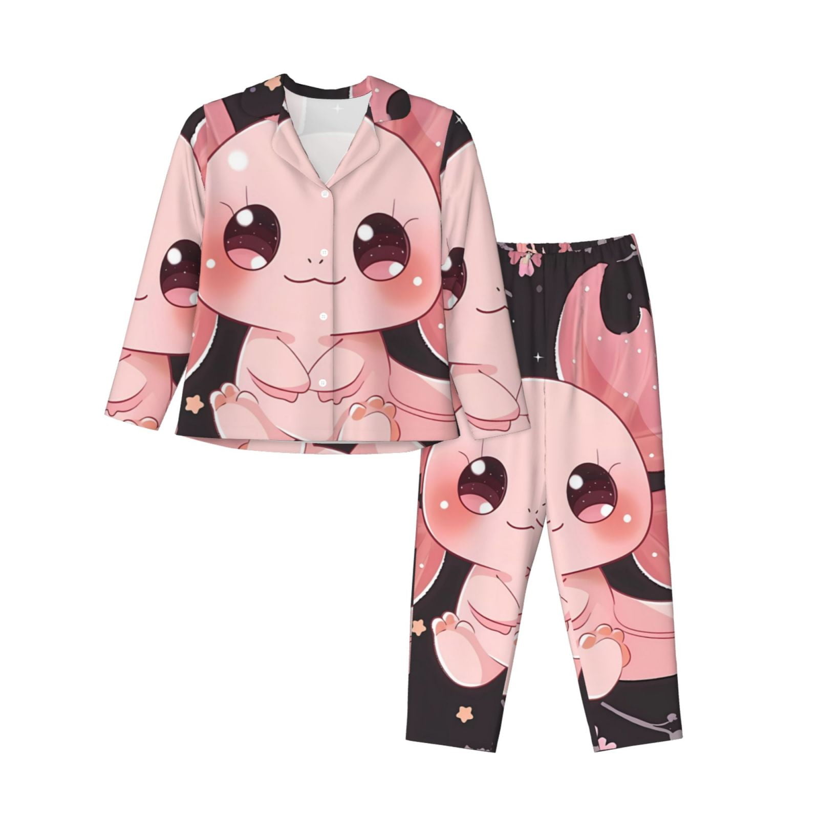 Naloa Chibi Axolotl Sakura Fantasy Pajamas for Women Set, Womens Pajama ...