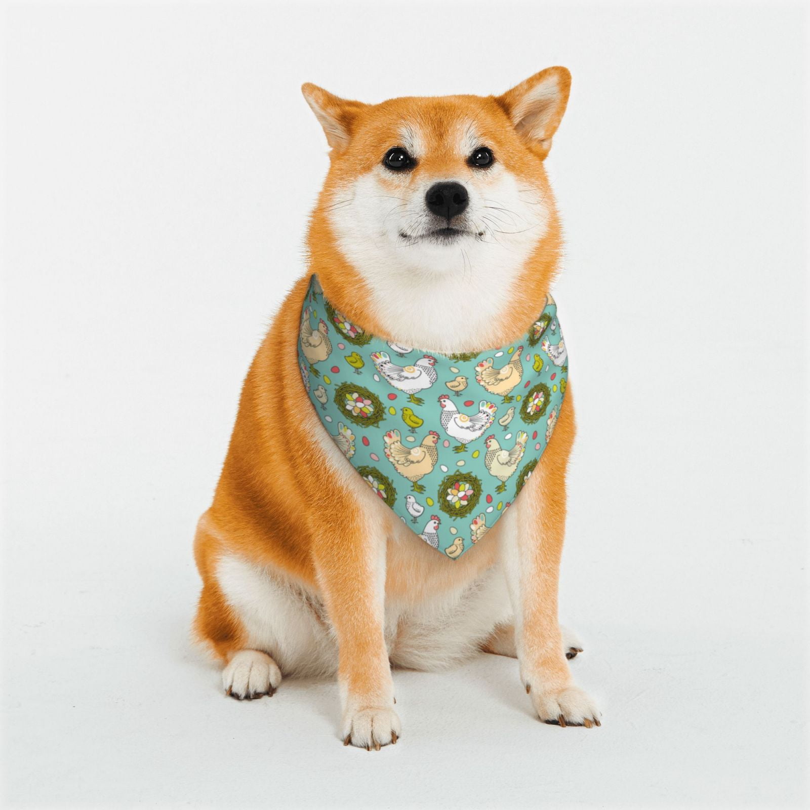 Naloa Chicken Laying Eggs Dog Bandana Large and SmallDog Scarf Bib