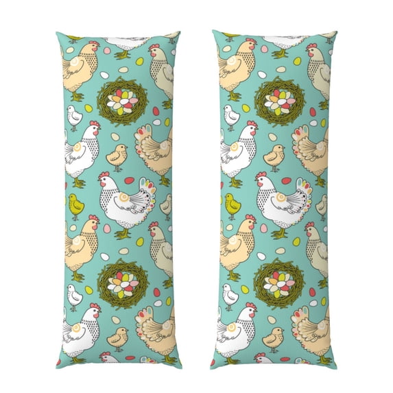 Naloa Chicken Laying Eggs Super Soft 20x60 Body Pillow Case,Long Side Hidden Zipper(PILLOWS ARE NOT INCLUDED)