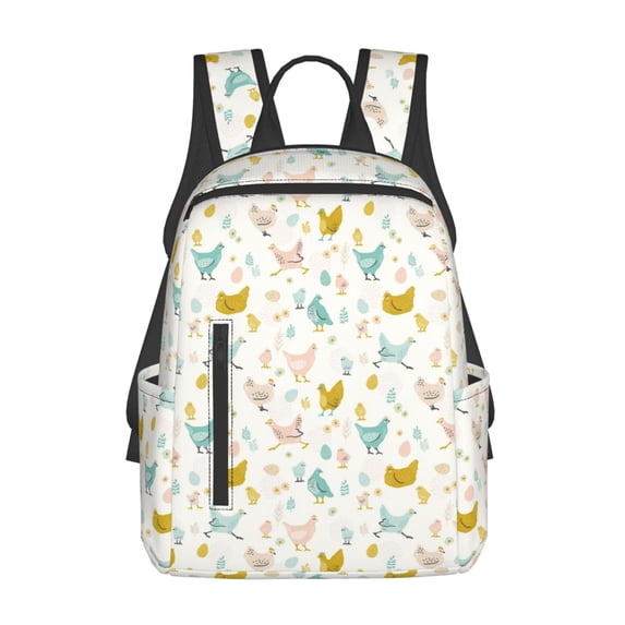 Naloa Chicken Print Lightweight DayBackpack Suitable for school, work, shopping, travel, etc.