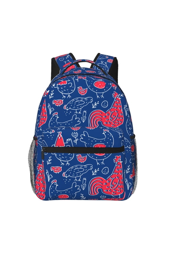 Chicken and Rooster Print Solid Color Tie Formal Necktie for MenSuitable for business, daily life, work