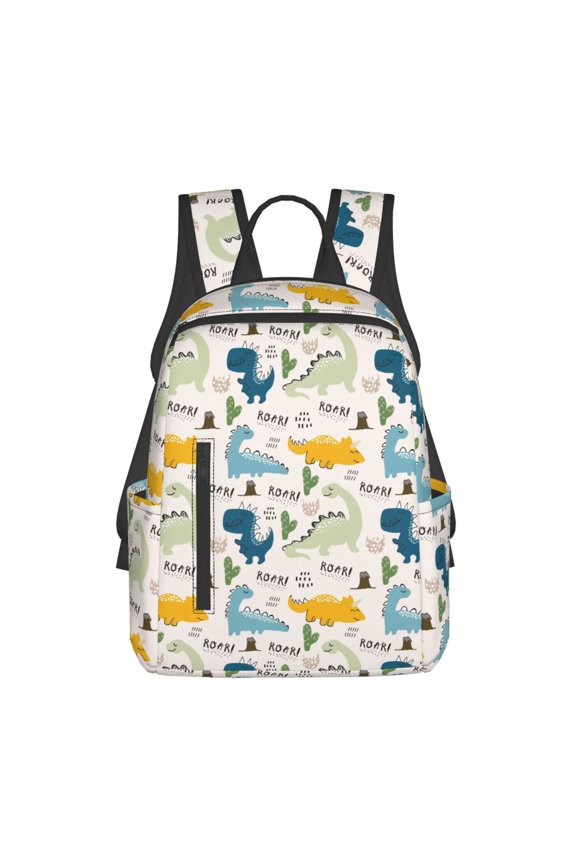 Childish Dinosaur Print Lightweight DayBackpack Suitable for school, work, shopping, travel, etc.