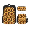 thumbnail image 1 of Naloa Chocolate Plaid Sunflower Print Large Capacity Backpack Lunch Bag Pencil Case Combination 3 Piece Set for Student, 1 of 1