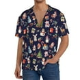 thumbnail image 1 of Naloa Christmas Critters Delight Men's Loose Fit Cuban Collar Short-Sleeve Shirt, Hawaiian Shirts, Mens Shirts Casual for Everyday Wear Outings-Medium, 1 of 5