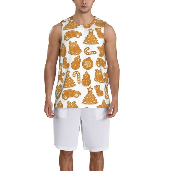 Naloa Christmas Elements Basketball Jersey Reversible Men's Mesh Athletic Sports Shirts Training Practice S-4XLSmall