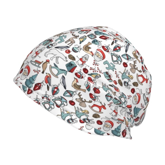 Naloa Christmas Elements Beanie for Men Women Knitted Unisex Winter Hat Beanies Cap Knit Cuffed Beanies Hats
