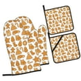thumbnail image 1 of Naloa Christmas Elements Oven Mitts and Pot Holders 4 pcs Set, Cooking Baking Grilling Kitchen Oven Glove for Cooking, 1 of 6