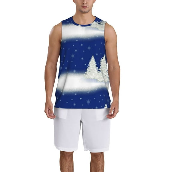 Naloa Christmas Fir Tree Basketball Jersey Reversible Men's Mesh Athletic Sports Shirts Training Practice S-4XLLarge