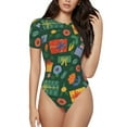 thumbnail image 1 of Naloa Christmas Gift Women's Short-Sleeved Onesie, One-Piece Swimsuit for Parties, dates, clubs - Large, 1 of 9