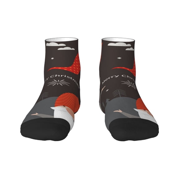 Naloa Christmas Gnomes In Red Hats Ankle Socks for Women Non Slip Socks No Show Socks Classic Low Cut Casual Socks Casual Socks