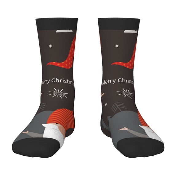 Naloa Christmas Gnomes In Red Hats Kids Socks Unisex Kids and Toddlers' Crew Socks, ,1 Pairs