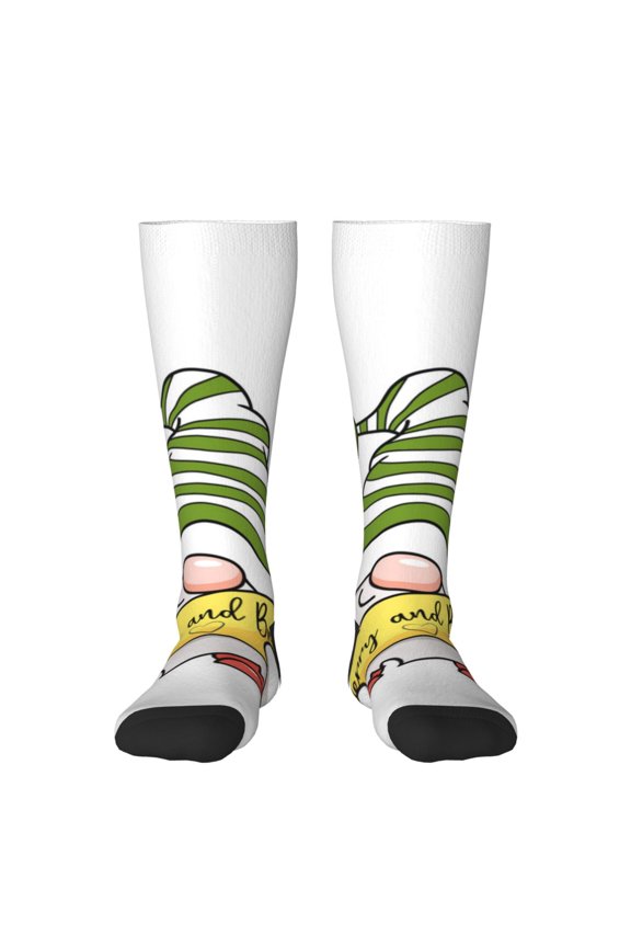 Christmas Gnomes Knee Socks, High Socks Long Stretchy Sock Women Knee High Stocking, Long Socks for Women