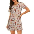 thumbnail image 1 of Naloa Christmas Gnomes Santa Claus Print Women Nightgowns,Womens Loungewear,Short Sleeve Sleepwear,Comfy Ladies Nightdress, 1 of 6