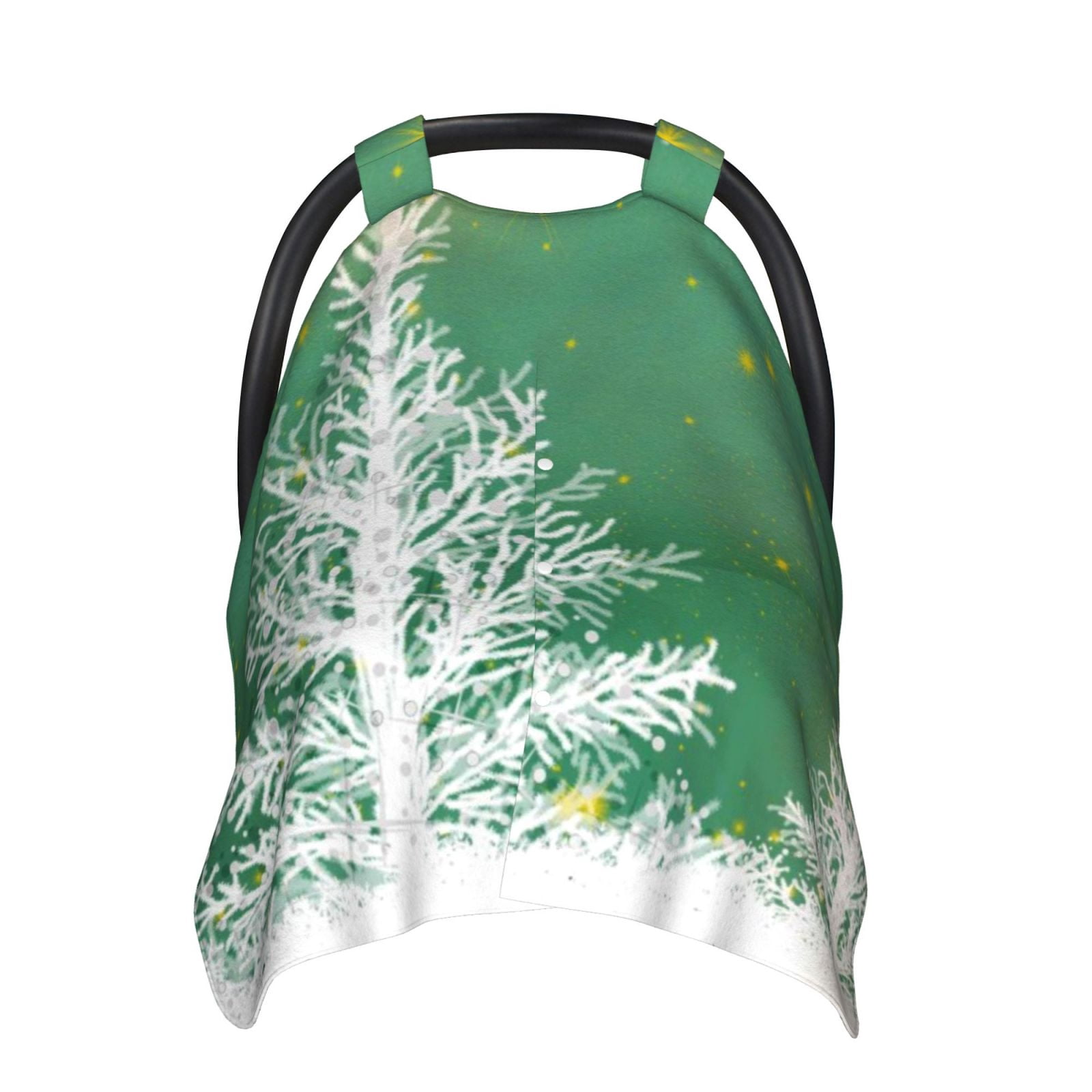 Naloa Christmas Green Baby Car Seat Cover, Breathable Baby Carrier Cover, Multiuse Baby Carrier Cover & Nursing Breastfeeding Cover