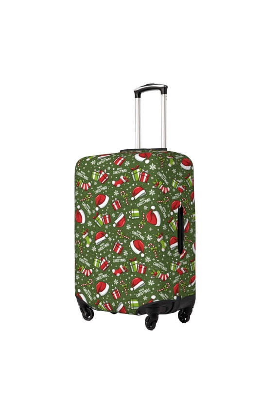 Christmas Hat sock Elastic Suitcase Protector, Travel Suitcase Protector Cover Fits 18-32in Suitcase(No luggage included)-Small