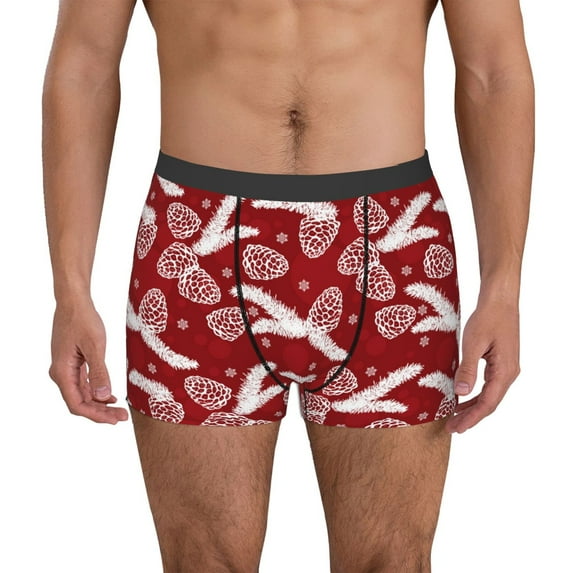 Naloa Christmas Holiday Pinecone Mens Underwear - Boxers for Men, Mens Boxer Briefs, Classic Briefs for Men-XX-Large