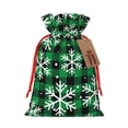 thumbnail image 1 of Naloa Christmas Pattern At Buffalo Plaid Drawstring Christmas Bags, 3D Xmas Gift Bags, Christmas Wrapping Bags, Xmas Goodie Bags, Treat Pouch Bags, Party Favor Bags-Small, 1 of 9