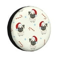 thumbnail image 1 of Naloa Christmas Pug Dog PVC Leather Spare Tire Wheel Cover for Car Truck SUV Camper Trailer Universal Fit many size15 inch, 1 of 6