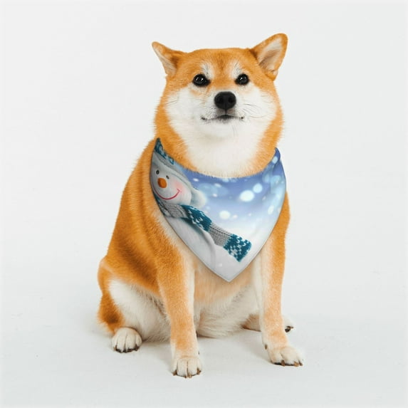 Naloa Christmas Snowman In The Snow Dog Bandana Large and Small-Dog Scarf Bib Handkerchief Accessories for Dogs and Cats(S-L)-Medium