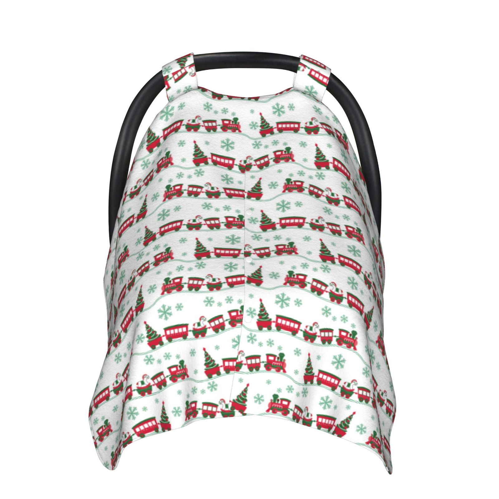 Naloa Christmas Train Baby Car Seat Cover, Breathable Baby Carrier Cover, Multiuse Baby Carrier Cover & Nursing Breastfeeding Cover