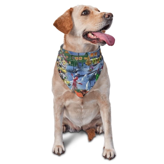 Naloa Christmas Tree Dog Bandanas 1PC Washable Triangle Dog Scarfs Premium Durable Fabric, for Small Medium Large Dogs and Cats
