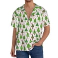 thumbnail image 1 of Naloa Christmas Trees Men's Loose Fit Cuban Collar Short-Sleeve Shirt, Hawaiian Shirts, Mens Shirts Casual for Everyday Wear Outings-Medium, 1 of 5