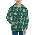thumbnail image 1 of Naloa Christmas Trees Teenage Zipper Hoodie, Long Sleeve Zip Up Hoodies Casual Jackets Tops for 7-12 Years-Medium, 1 of 6