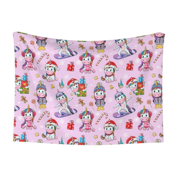 Naloa Christmas Unicorns Dog Blanket, 3 Sizes Cat Blanket for Indoor Cats Large Medium Small Dog Gifts-Large
