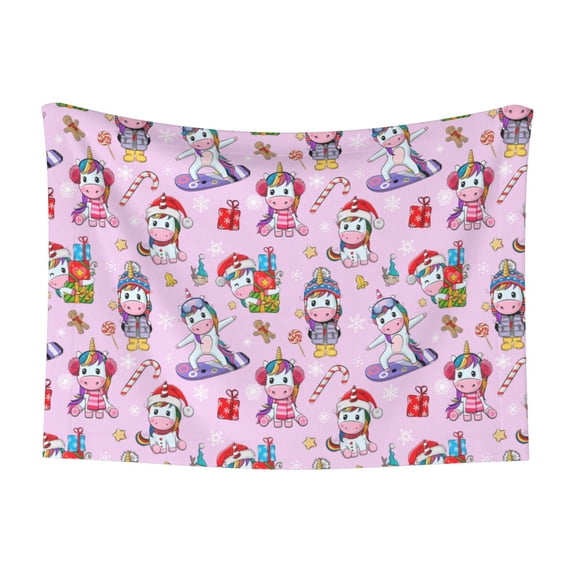 Naloa Christmas Unicorns Dog Blanket, 3 Sizes Cat Blanket for Indoor Cats Large Medium Small Dog Gifts-Small