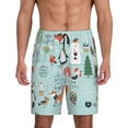 thumbnail image 1 of Naloa Christmas Winter Animals Men's Short Pajama Pants, Lounge Comfort Shorts with Elasticized Waistband and Side Pockets - Large, 1 of 9