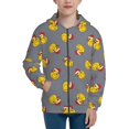 thumbnail image 1 of Naloa Christmas hat duck Teenage Zipper Hoodie, Long Sleeve Zip Up Hoodies Casual Jackets Tops for 7-12 Years-Medium, 1 of 6