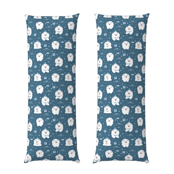 Naloa Christmas sheep Body Pillow Cover, Pillowcases with Hidden Zipper Breathable Long Pillow Case (Pillows are not included,20x54 inch)