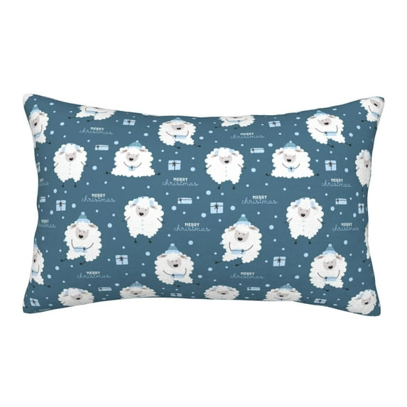 Naloa Christmas sheep Pillowcase, Throw Pillowcase, Wrinkle-Free, Stain-Resistant with Hidden Zipper for Bedroom Sofa-16"x24"
