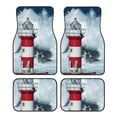 thumbnail image 1 of Naloa Circular Lighthouse Car Foot Mat Set of 4 Pieces - Universal Floor Liner Neoprene Full Set Floor Mats for Cars Trucks SUV, 1 of 7