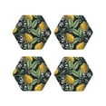 thumbnail image 1 of Naloa Citrus Fruits Elegant Lemons Leather Coasters for Drinks, Durable Drink Coasters 4 Set for Tabletop Protection, Luxurious Home Décor and Housewarming Gift ( {designName})Hexagon, 1 of 6