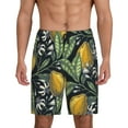 thumbnail image 1 of Naloa Citrus Fruits Elegant Lemons Men's Short Pajama Pants, Lounge Comfort Shorts with Elasticized Waistband and Side Pockets - Small, 1 of 9