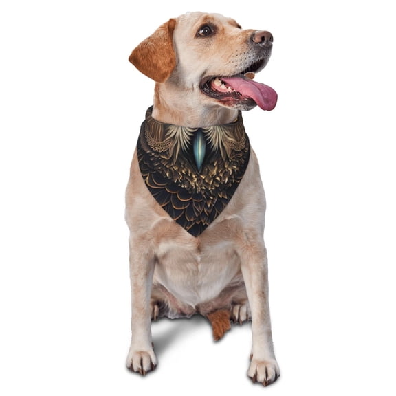 Naloa Classical Style Brown Owl Dog Bandanas 1PC Washable Triangle Dog Scarfs Premium Durable Fabric, for Small Medium Large Dogs and Cats