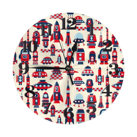 Naloa Clock number Print Wall Clock - Clocks Battery Operated, Small Silent Non-Ticking, Decorative for Living Room, Office, Bedroom, Home(9.84")