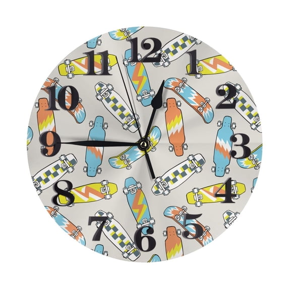 Naloa Clock number Print Wall Clock - Clocks Battery Operated, Small Silent Non-Ticking, Decorative for Living Room, Office, Bedroom, Home(9.84")