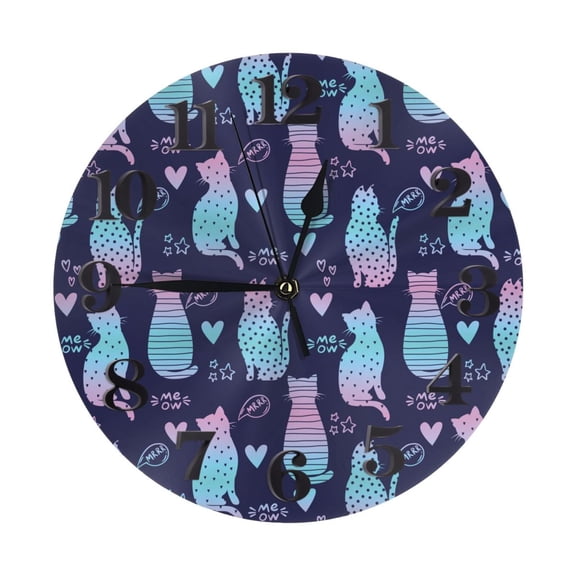 Naloa Clock number Print Wall Clock - Clocks Battery Operated, Small Silent Non-Ticking, Decorative for Living Room, Office, Bedroom, Home(9.84")