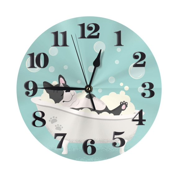 Naloa Clock number Print Wall Clock - Clocks Battery Operated, Small Silent Non-Ticking, Decorative for Living Room, Office, Bedroom, Home(9.84")
