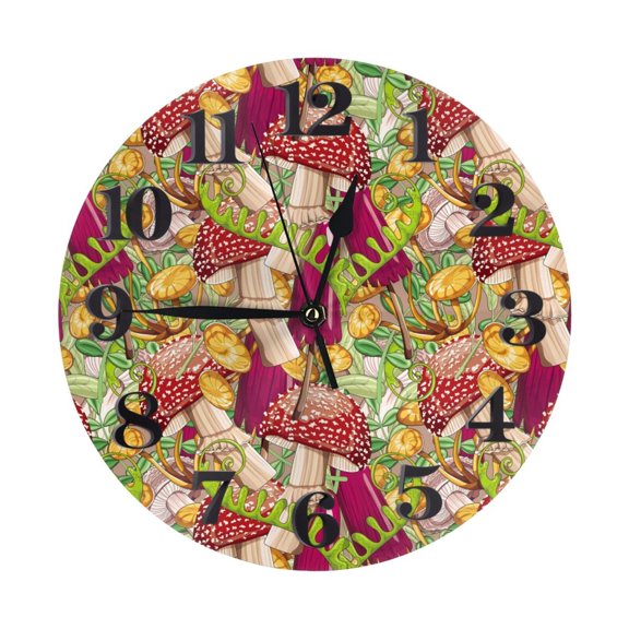 Naloa Clock number Print Wall Clock - Clocks Battery Operated, Small Silent Non-Ticking, Decorative for Living Room, Office, Bedroom, Home(9.84")