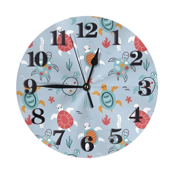 Naloa Clock number Print Wall Clock - Clocks Battery Operated, Small Silent Non-Ticking, Decorative for Living Room, Office, Bedroom, Home(9.84")