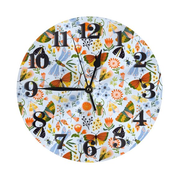 Naloa Clock number Print Wall Clock - Clocks Battery Operated, Small Silent Non-Ticking, Decorative for Living Room, Office, Bedroom, Home(9.84")